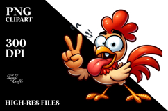 Cartoony Vector Art of a Goofy Cartoon Chicken Product Image 2