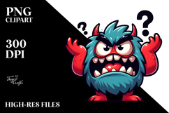 Aggressive Cartoon Monster, Transparent PNG Product Image 2