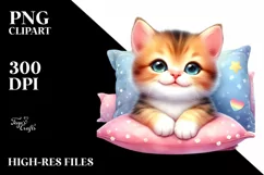 Colorful Baby Kitten Smiling PNG Product Image 3