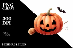 Simple Pumpkin Halloween Clipart, PNG Product Image 1