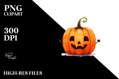 Simple Pumpkin Halloween Clipart, PNG Product Image 1