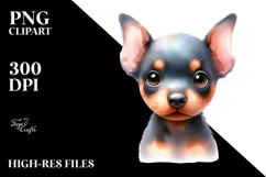 Expressive Watercolor Doberman Pinscher PNG Product Image 2