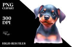 Expressive Watercolor Doberman Pinscher PNG Product Image 2