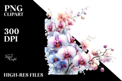 Colorful Abstract Orchid PNG Product Image 2
