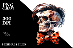 Skull Hair Bow Fred Flintstone Haloween PNG Product Image 2