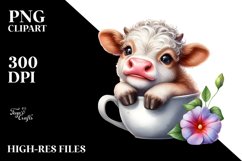 Morning Glory Highland Cow PNG Product Image 2