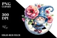 Baby Gnome with Petunia PNG Product Image 2