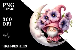 Baby Gnome with Petunia PNG Product Image 2