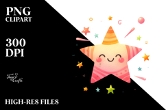 Whimsical Very Simple Smiling Star PNG Product Image 2