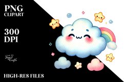 Cute Cloud Watercolor PNG Product Image 2