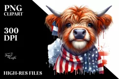 Enthusiastic Huge Smile Highland Cow Clipart Product Image 3