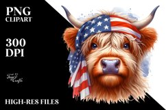 Big Eyes Huge Smile Highland Cow Clipart Product Image 1