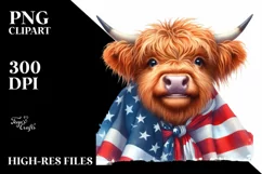 Huge Smile White Background Highland Cow Clipart Product Image 3