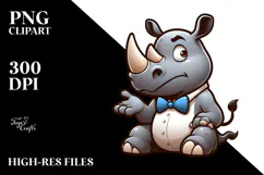 Goofy Rhino with Bow Tie, Transparent PNG Product Image 2