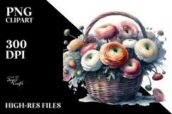 Abstract Basket Ranunculus Sublimation Clipart Product Image 1