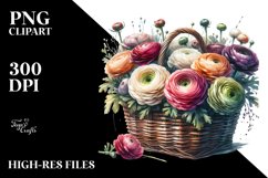 Abstract Basket Ranunculus Sublimation Clipart Product Image 3