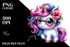 Cute Unicorn with Cool Haircut, Transparent PNG Product Image 2