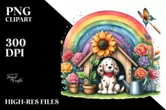 Colorful Dog House Rainbow Clipart Product Image 1