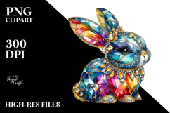 Colorful Bunny with Golden PNG Product Image 2