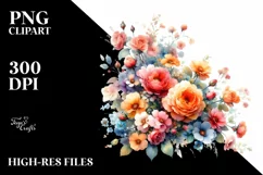 Colorful Abstract Roses, Transparent PNG Product Image 1