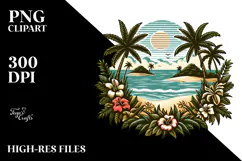 Vintage Tropical Island, 20 oz Tumbler Product Image 2