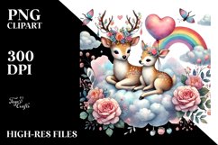 Adorned Deer Holding Heart PNG Product Image 2