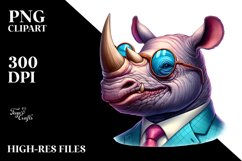 Colorful Rhino Portrait with Retro es | Clipart Product Image 3