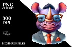 Colorful Rhino Portrait with Retro es | Clipart Product Image 3