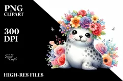 Vibrant Flower Crown Seal, PNG Product Image 3