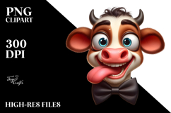 Goofy Baby Calf with Bow Tie PNG Product Image 2