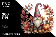 Detailed Autumn Gnome PNG Product Image 2