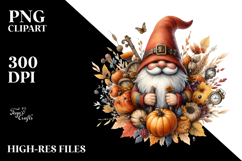 Detailed Autumn Gnome PNG Product Image 2