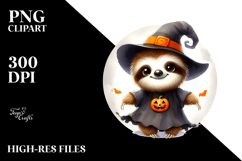 Retro Sloth on Halloween, PNG Product Image 2