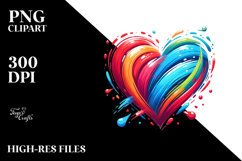 Paintbrush Style Heart, PNG Product Image 2