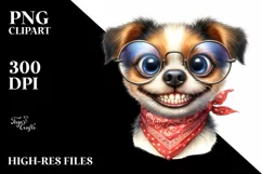 Funny Dog Watercolor Clipart Product Image 3
