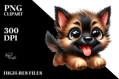 Cute Watercolor Cartoon Malinois PNG Product Image 2