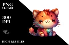 Vibrant Old Plush Cat | Clipart Product Image 3