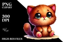 Vibrant Plush Cat with Visible Sews | Sublimation Clipart Product Image 3