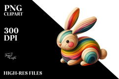 Bunny Made of Wood, Transparent PNG Product Image 2