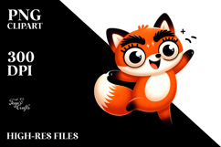 Joyful Cartoon Fox PNG Product Image 2