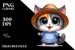 Baby Cat with Phishing Road Clipart Product Image 1