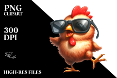 Exaggerated Chicken with Sunglasses PNG Product Image 2