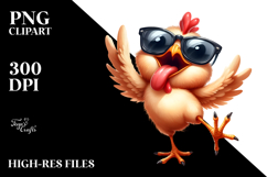 Exaggerated Chicken with Sunglasses PNG Product Image 2