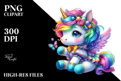Funny Cute Unicorn Dressed Up, Style PNG Product Image 2