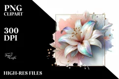 Pastel Lily with Golden Insertions, PNG Product Image 1