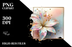 Pastel Lily with Golden Insertions, PNG Product Image 3