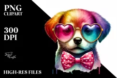 Puppy with Heart Sunglasses PNG Product Image 2