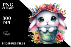 Vibrant Goofy Cute Baby Rabbit PNG Product Image 2