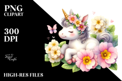 Cute Unicorn with Primrose | Clipart Product Image 2