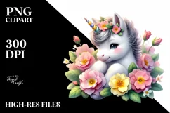 Pastel Baby Unicorn Primrose | Sublimation | Clipart Product Image 1